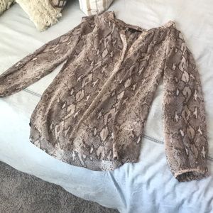 Snake print banana republic blouse